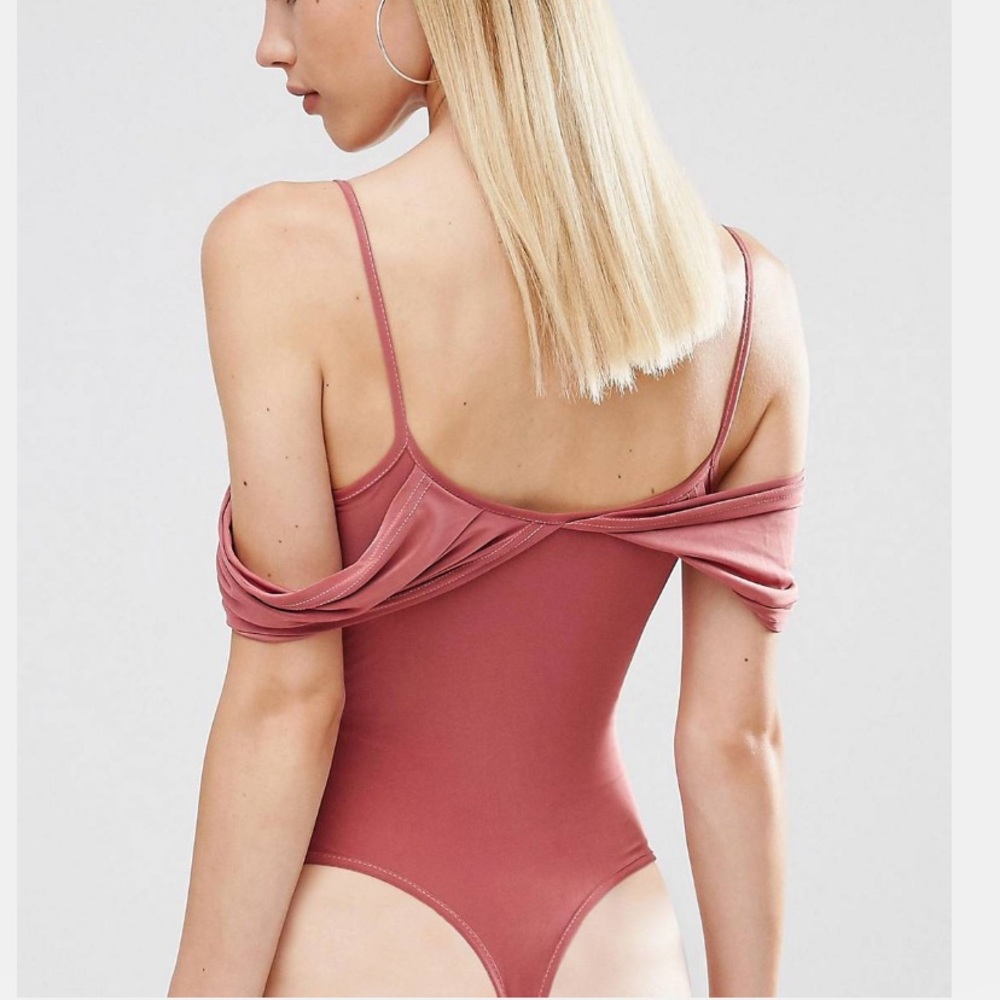 NWT ASOS CLUB L STRETC OFF SHOULDER BODYSUIT TOP 4 - Picture 5 of 13